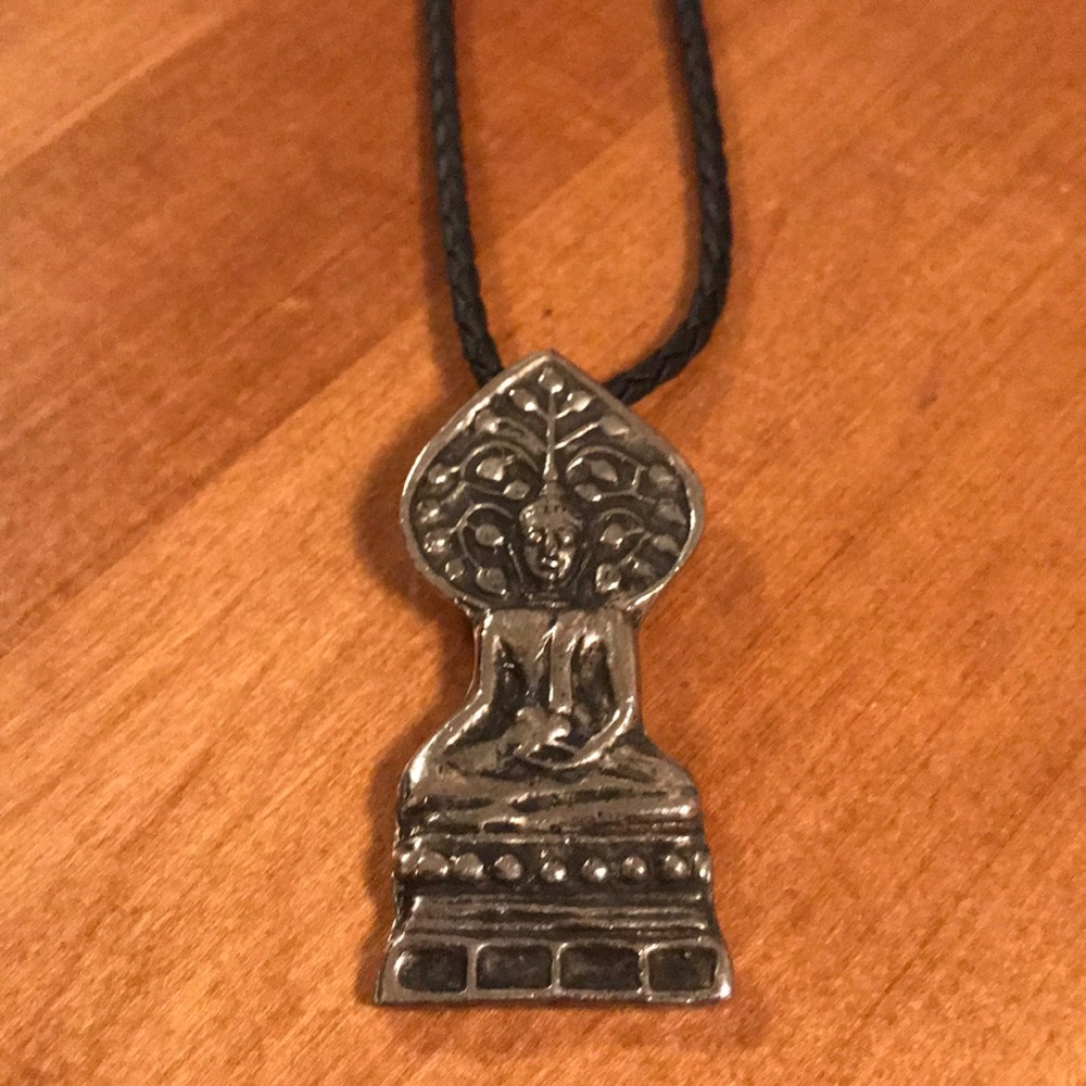 Goddess pendant on leather cord
